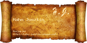 Hahn Jusztin névjegykártya